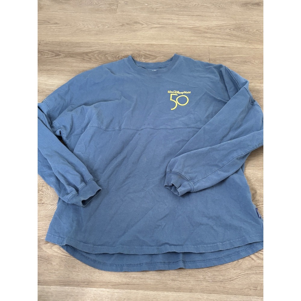 Walt Disney World 50th Anniversary Spirit Jersey Blue Gold Mickey Mouse XL